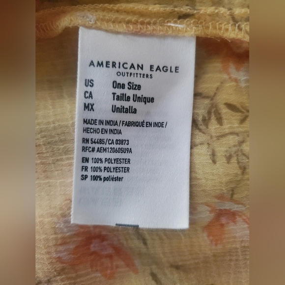 American Eagle Outfitters Sheer Yellow Floral Kimono - Picture 7 of 7
